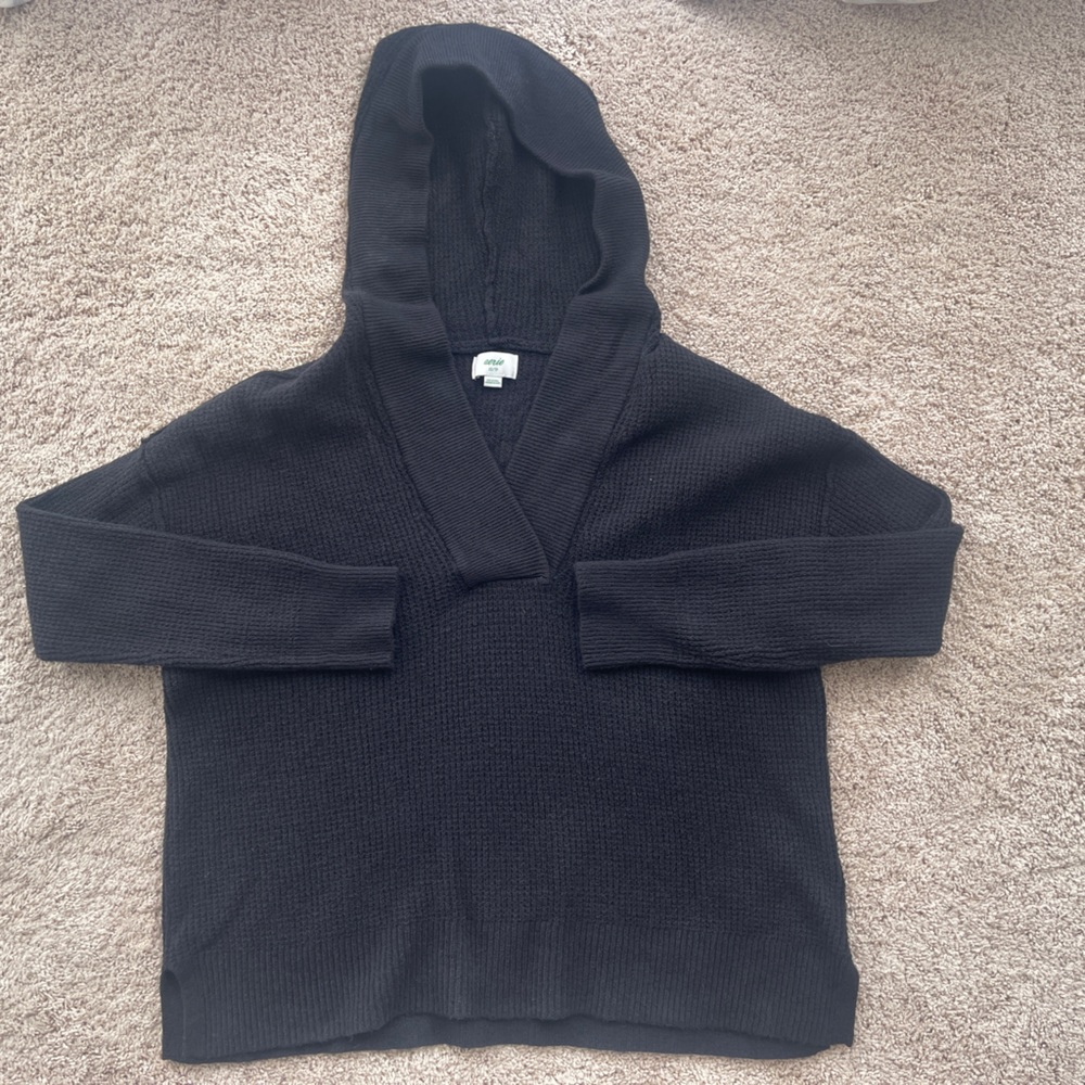 AERIE cozy up waffle sweater size XS black